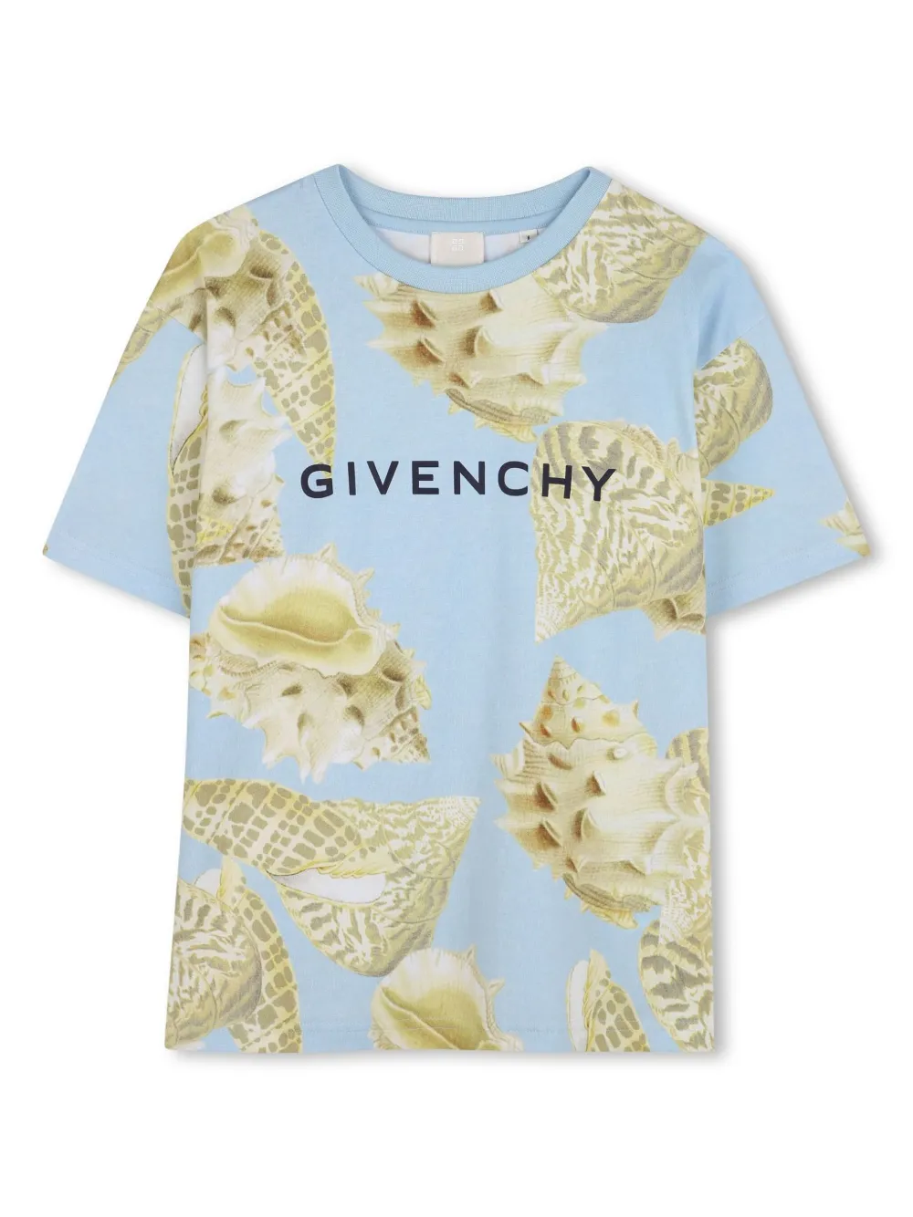 Givenchy Kids T-shirt met schelpen print Blauw