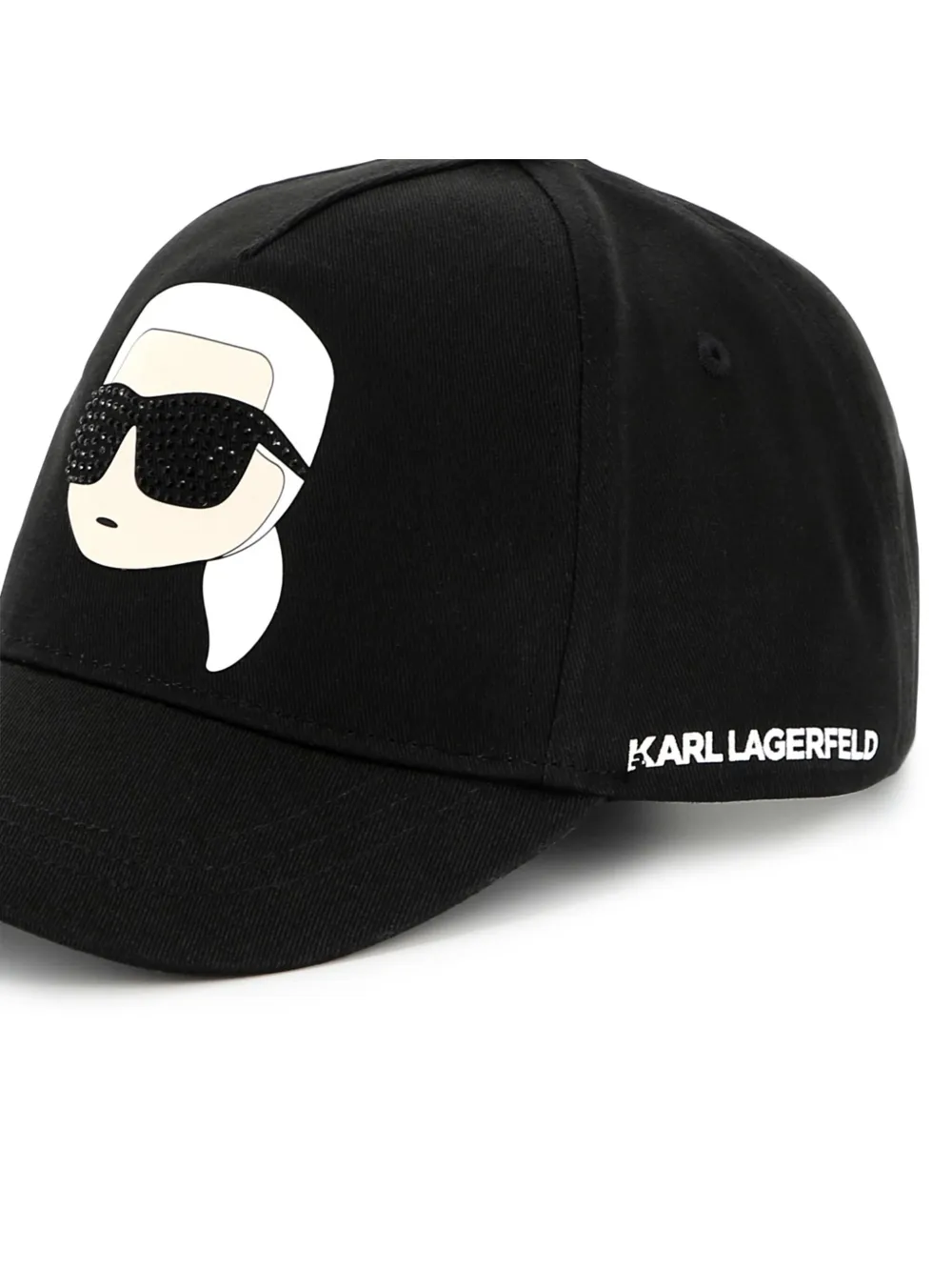 Karl Lagerfeld Kids Katoenen pet met logoprint Zwart