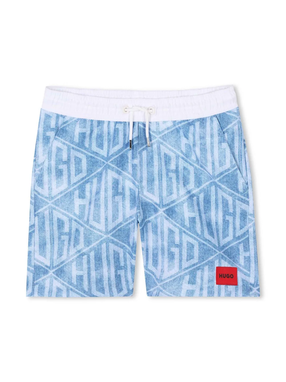 HUGO KIDS logo-print swim shorts | Blue | Image 1