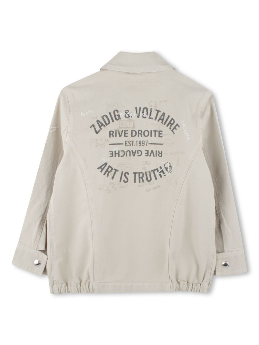 Zadig & Voltaire Kids Bomberjack met logo - Beige