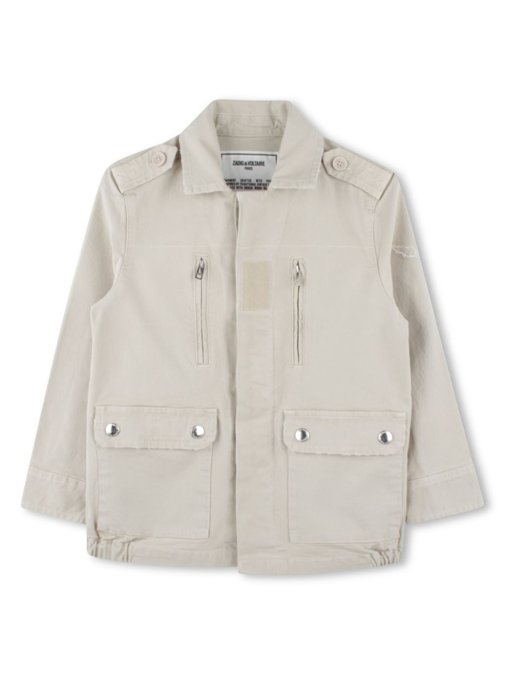 Zadig & Voltaire Kids logo bomber jacket - Neutrals