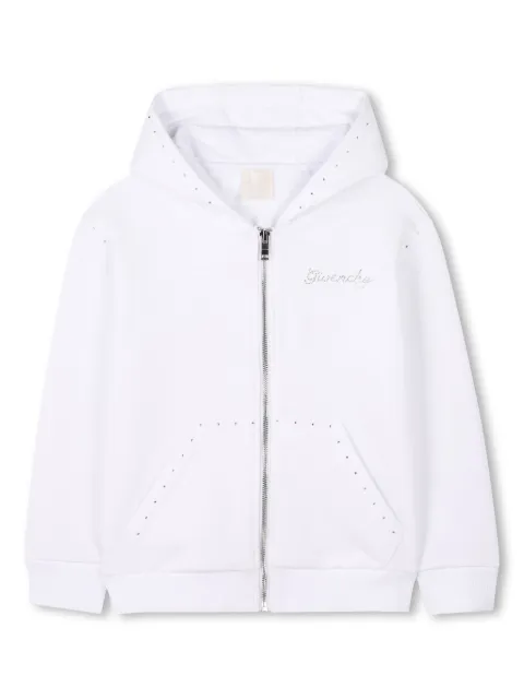 Givenchy Kids rhinestone-logo zipped hoodie