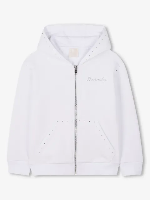 Givenchy Kids rhinestone-logo zipped hoodie