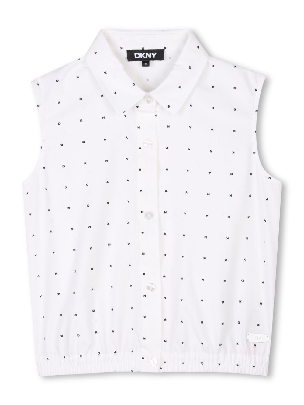 Dkny Kids all-over logo-print shirt - White