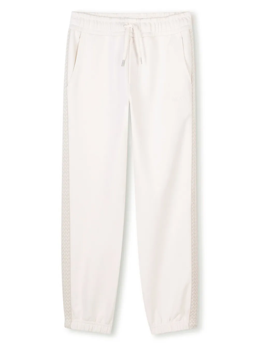 Shop Lanvin Enfant Logo-patch Track Pants In Neutrals