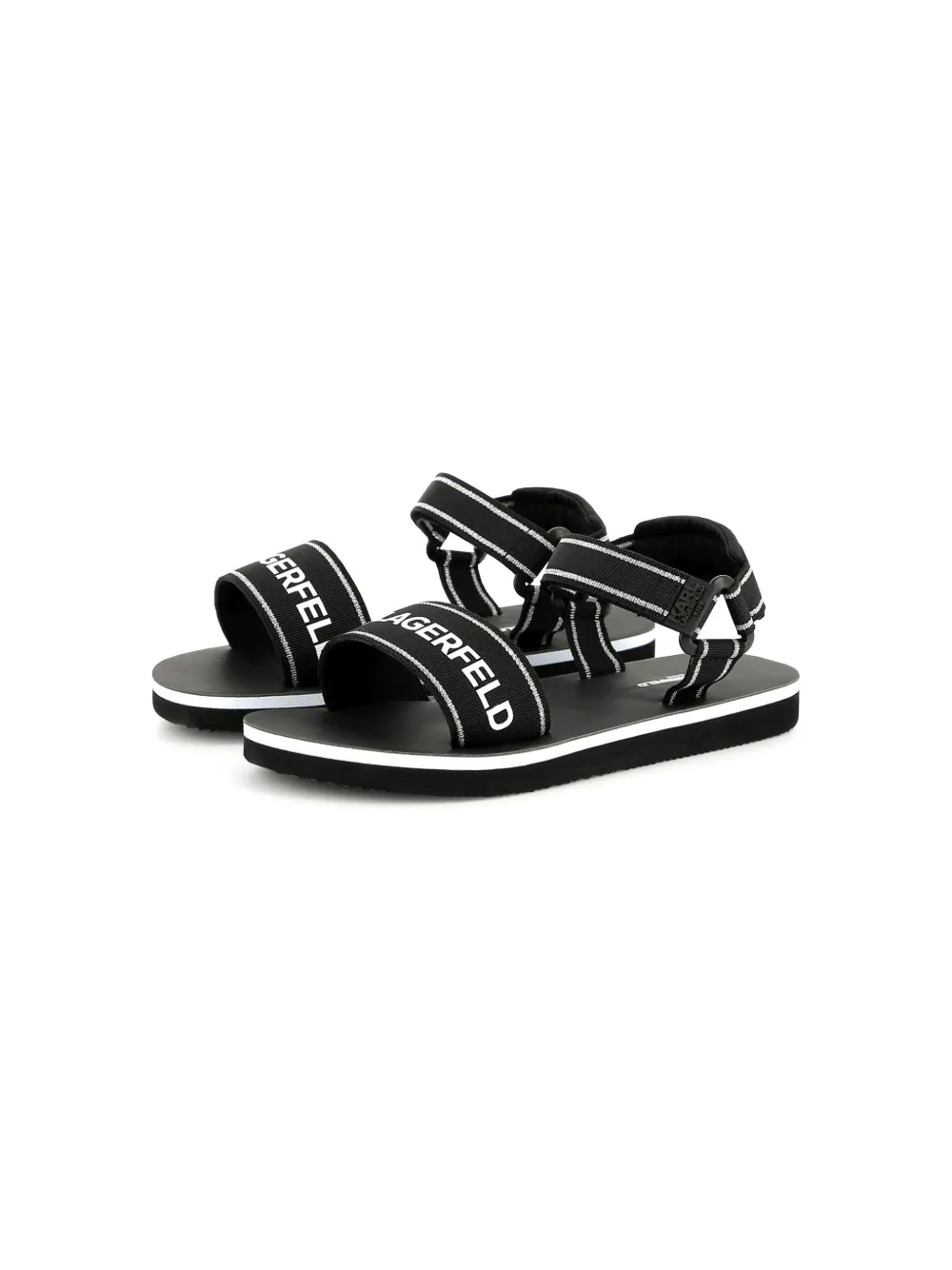 Karl Lagerfeld Kids Sandalen met logoprint Zwart