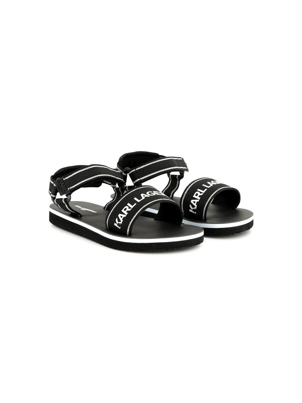 Karl Lagerfeld Kids Sandalen met logoprint Zwart