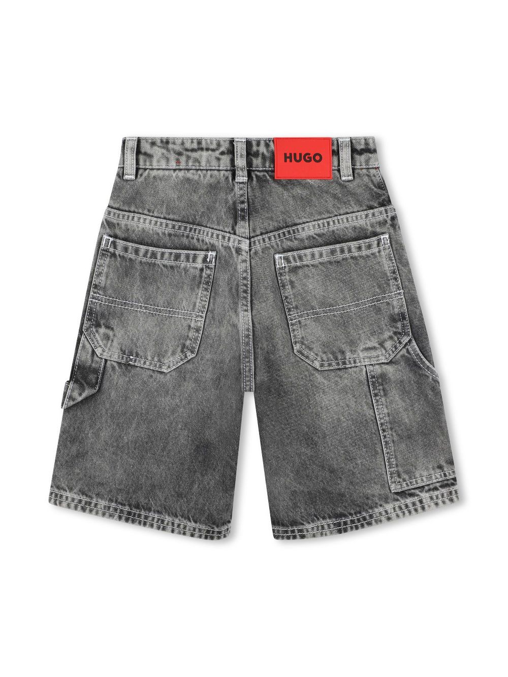 HUGO KIDS logo-patch shorts - Black