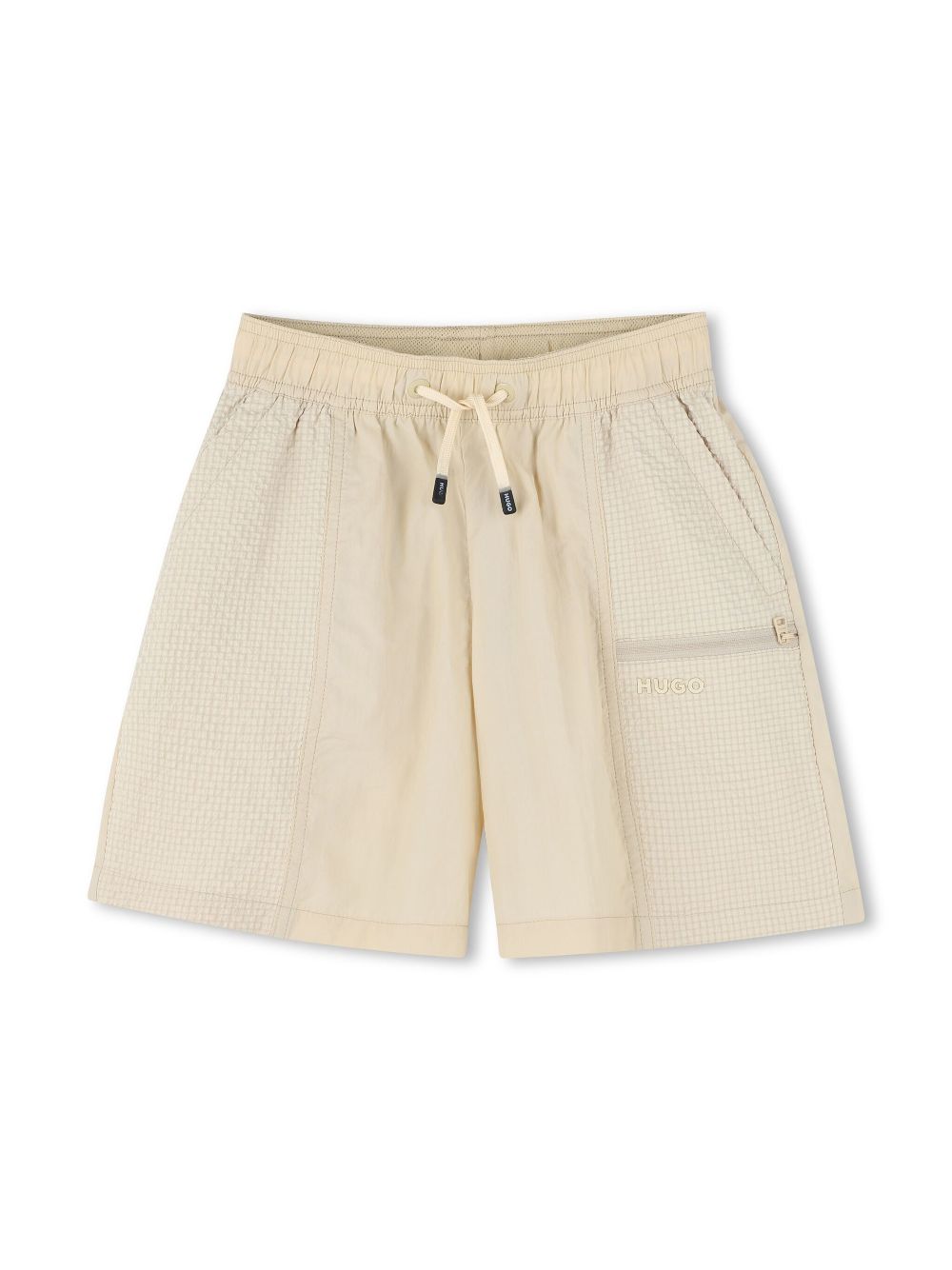 HUGO KIDS logo-embroidered shorts - Neutrals