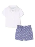 BOSS Kidswear cotton short set - White