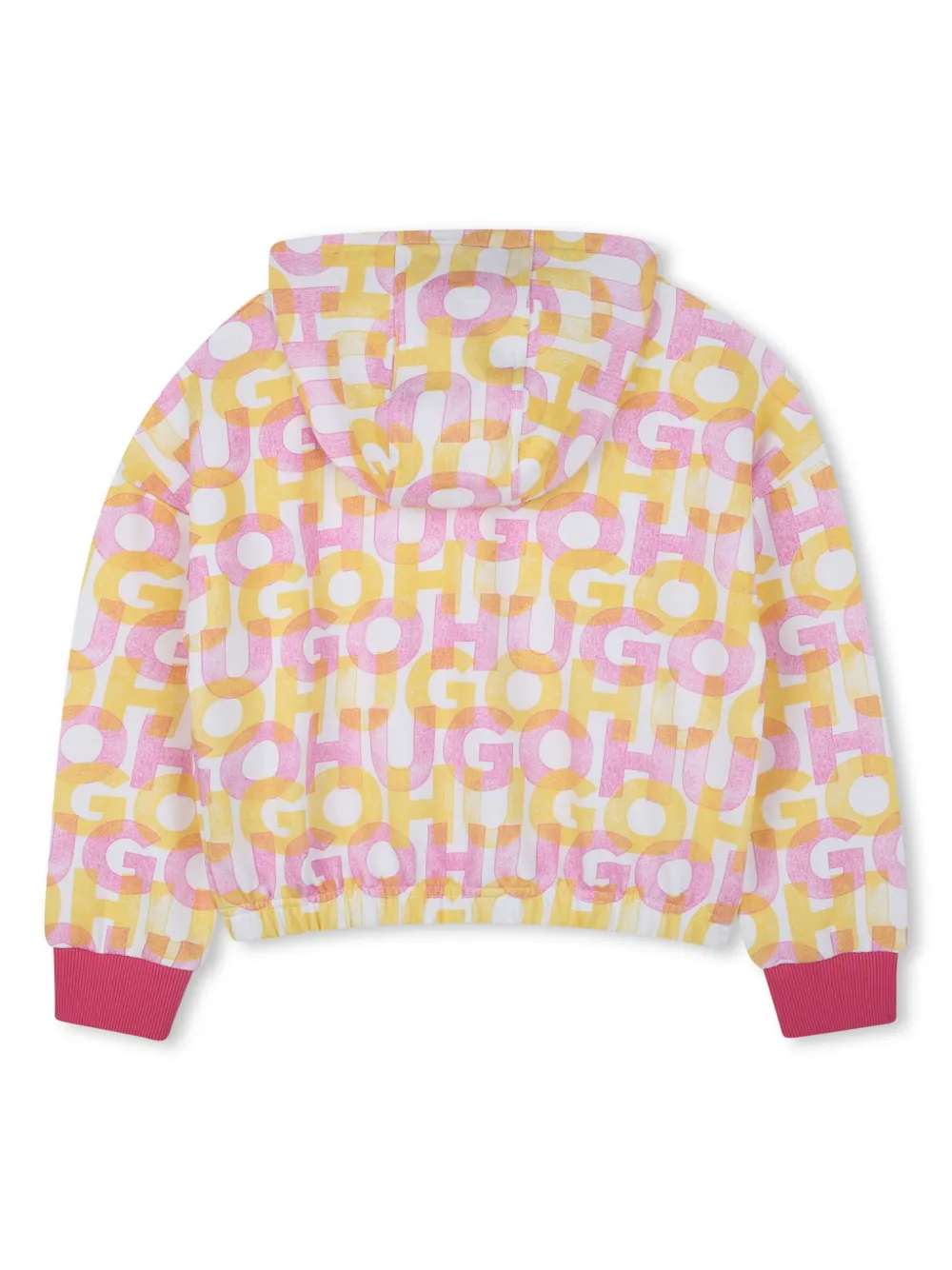 HUGO KIDS Hoodie met logoprint - Roze