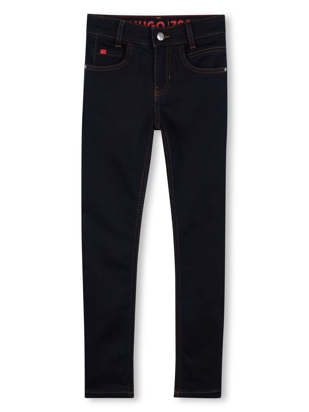 HUGO KIDS logo-patch tapered jeans - Black