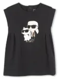 Karl Lagerfeld Kids Ikon Karl Choupette-print dress - Black