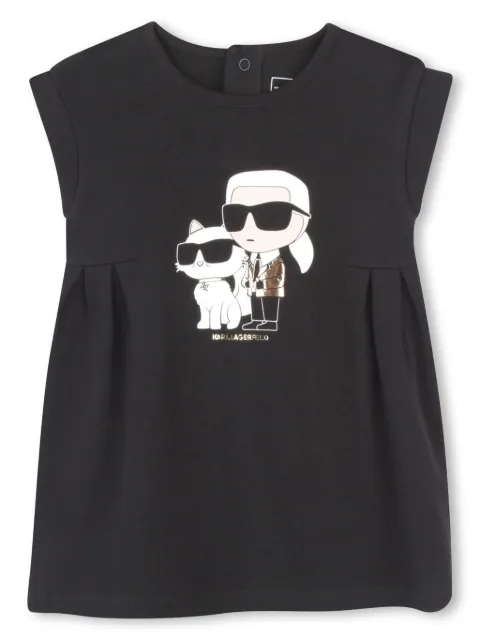 Karl Lagerfeld Kids Ikon Karl Choupette-print dress