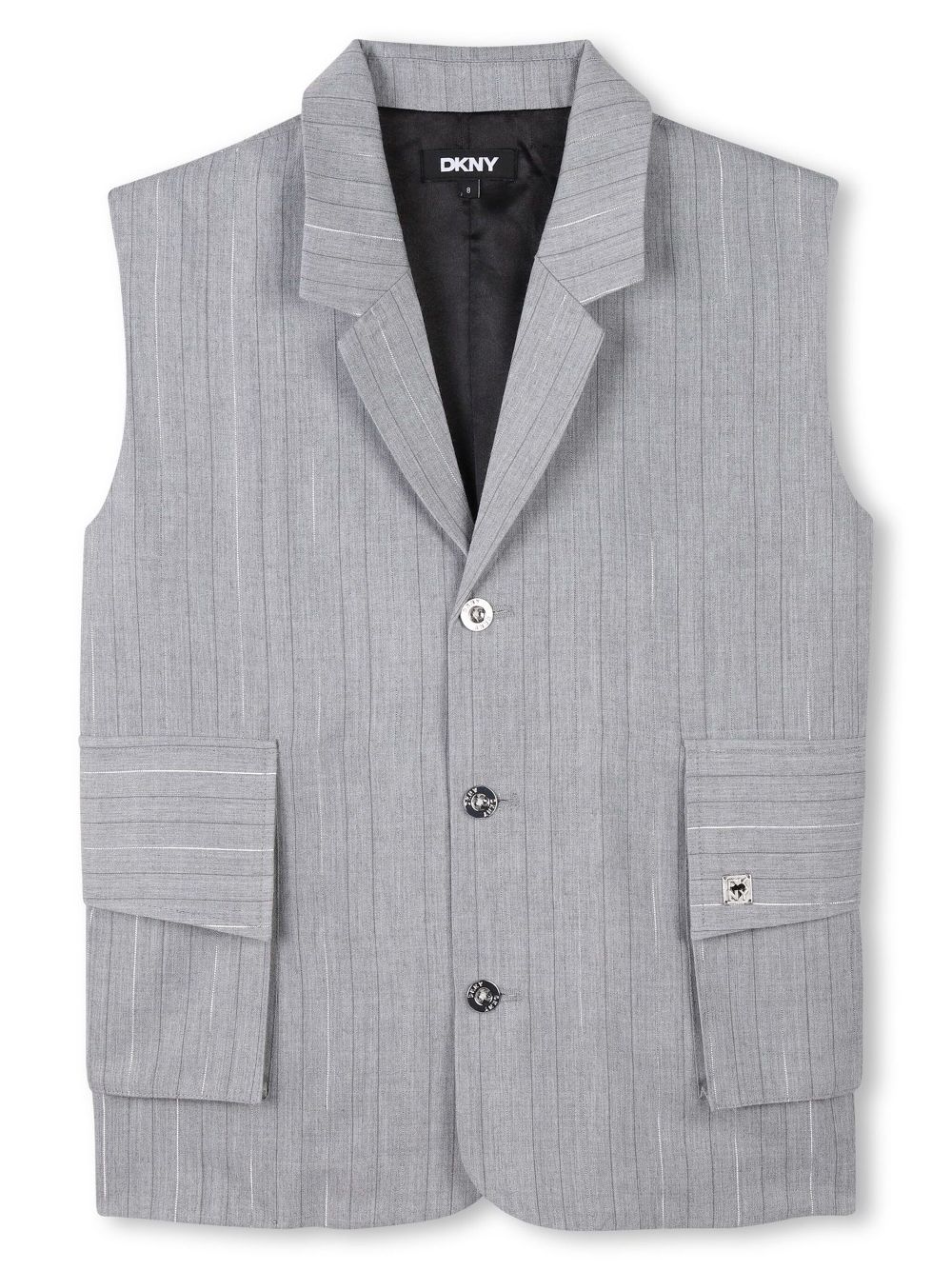 Dkny Kids metallic-thread striped vest - Grey