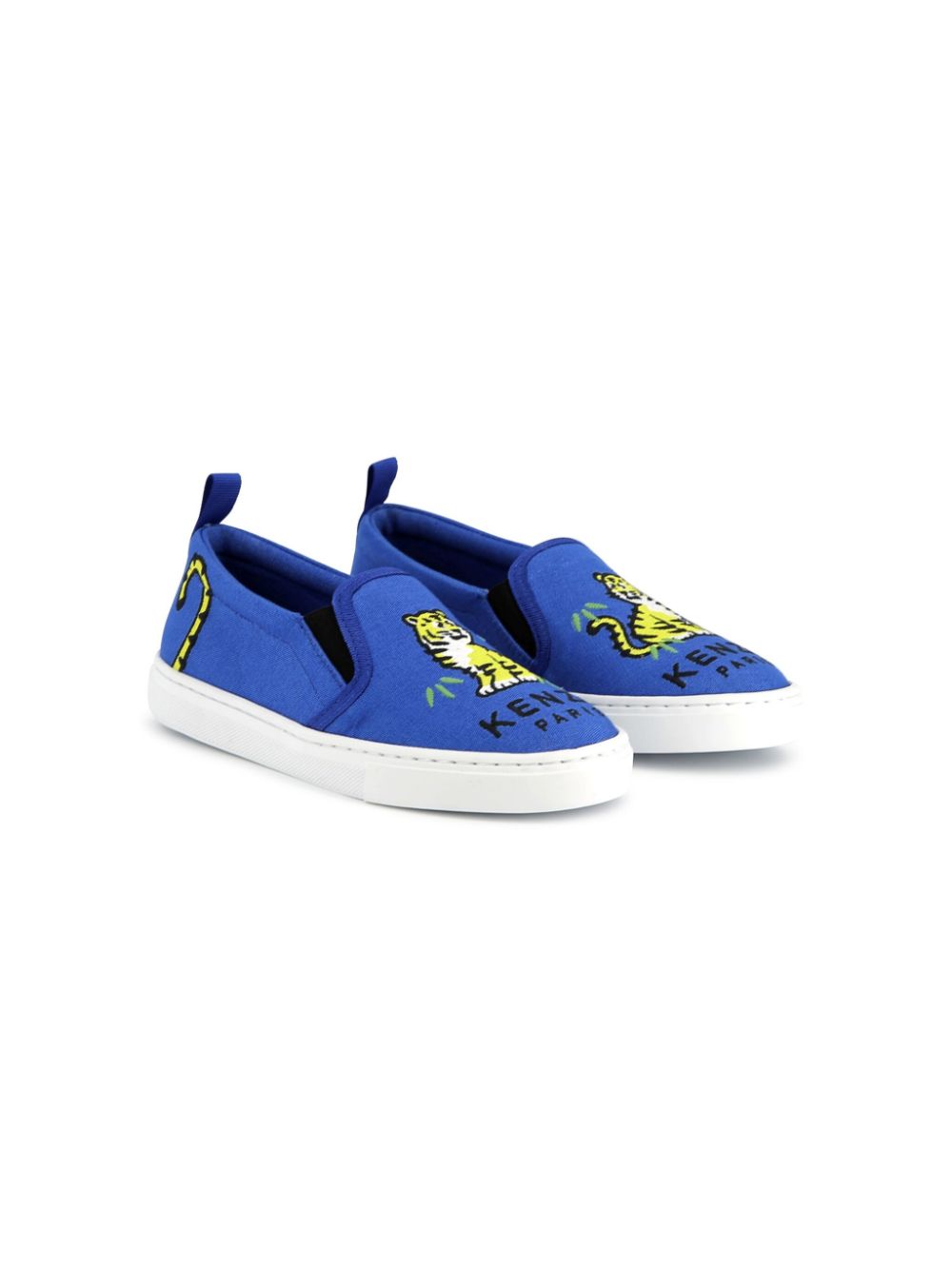 Kenzo Kids' Printed Sneakers In Blue