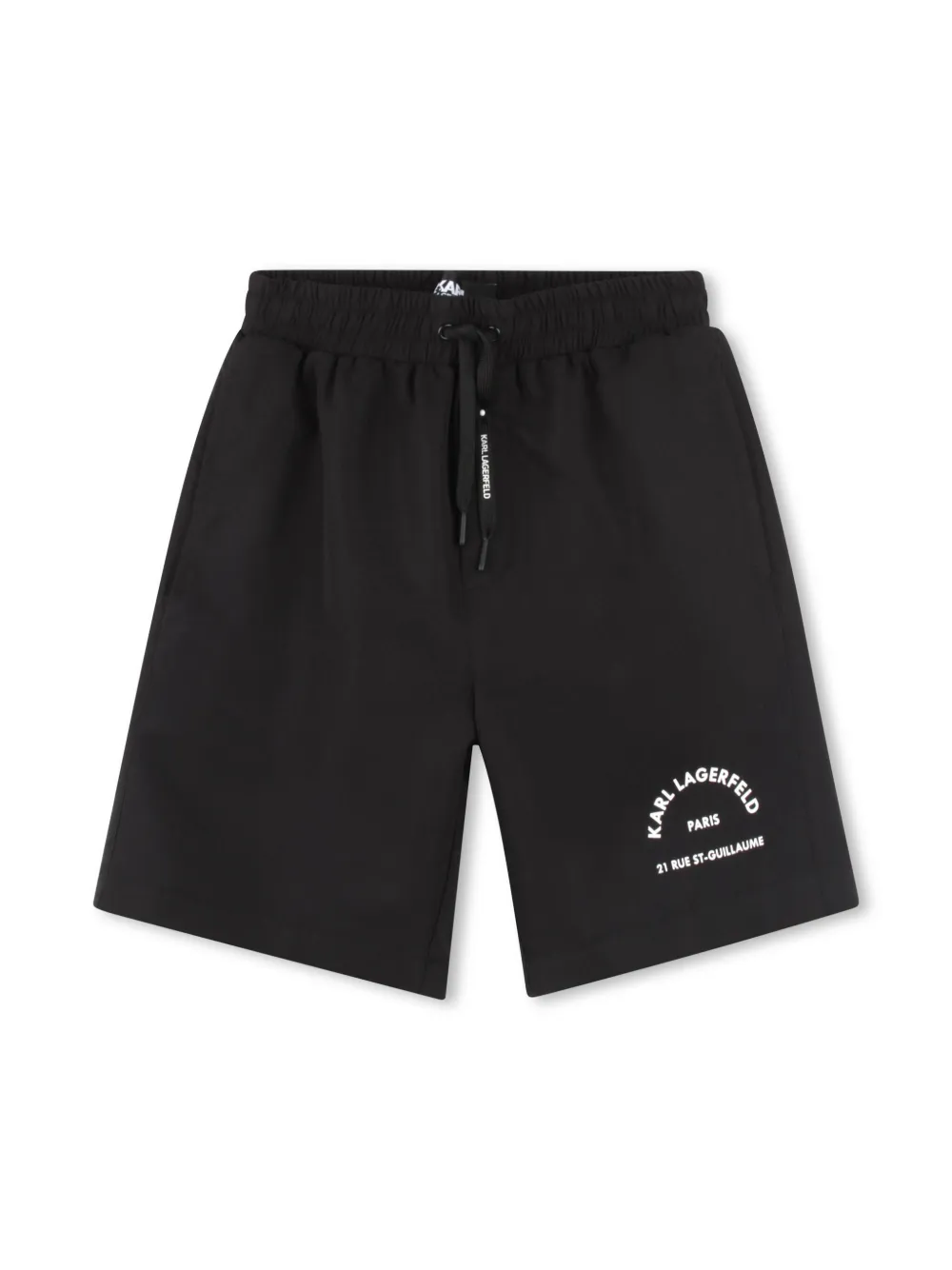 Karl Lagerfeld Kids ロゴ スイムショーツ - ブラック Karl Lagerfeld Kids ロゴ スイムショーツ - ブラック