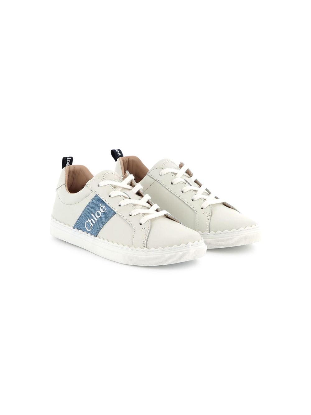 Chloé Kids Sneakers met logoprint Wit