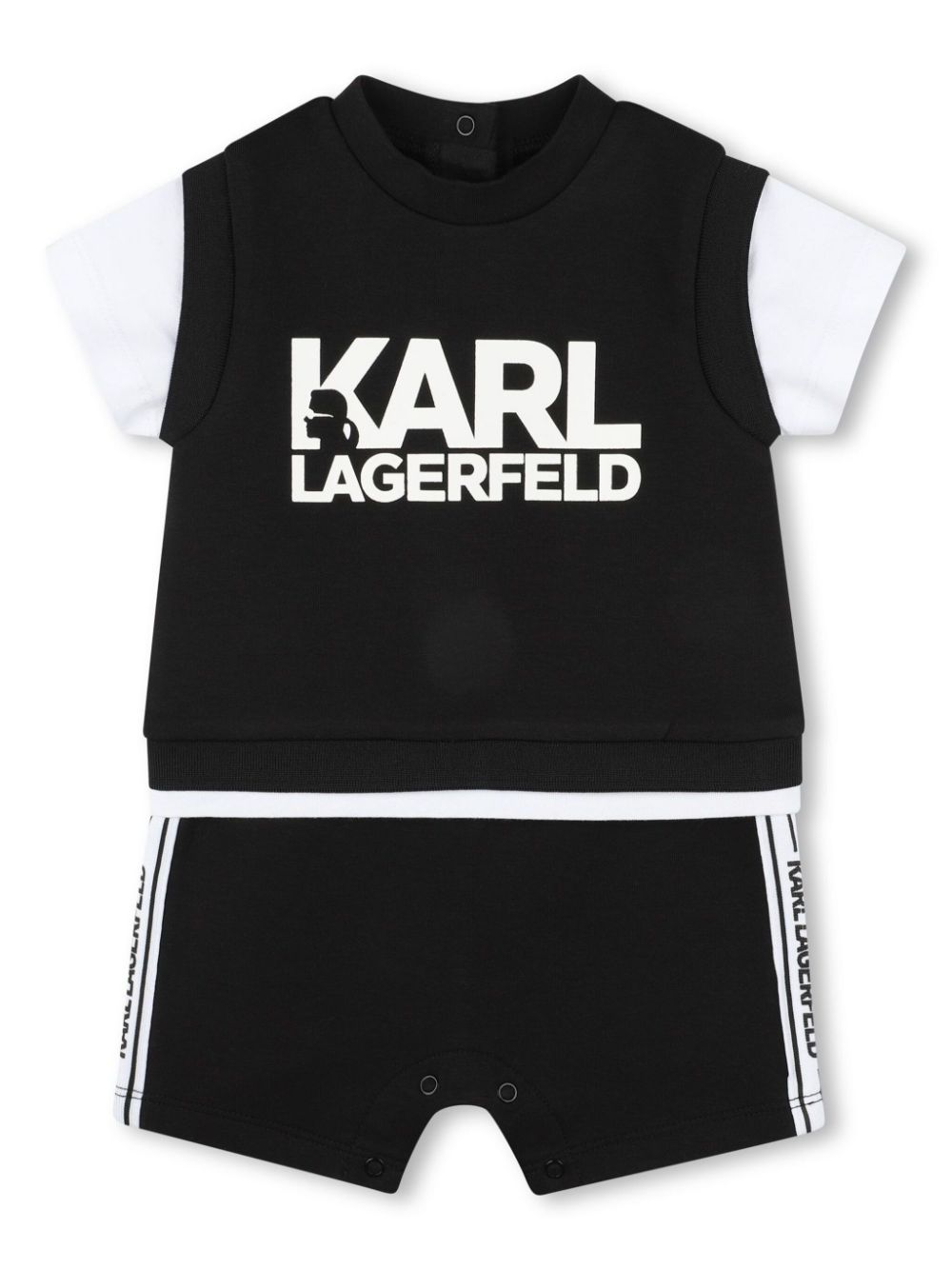 Karl Lagerfeld Kids logo-print shorties - Black