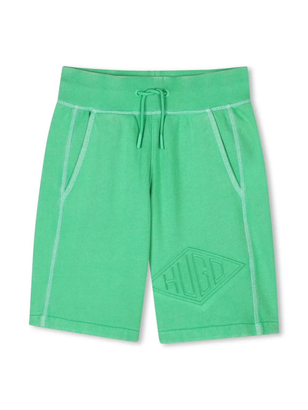 HUGO KIDS embroidered-logo shorts | Green | Image 1