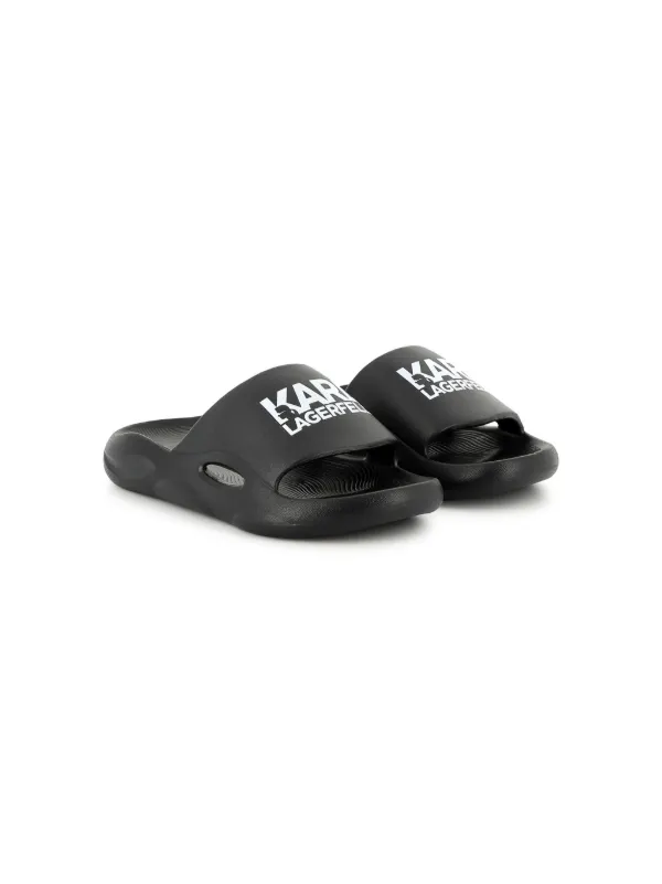 Karl Lagerfeld Kids logo-print Flip Flops Black FARFETCH IN