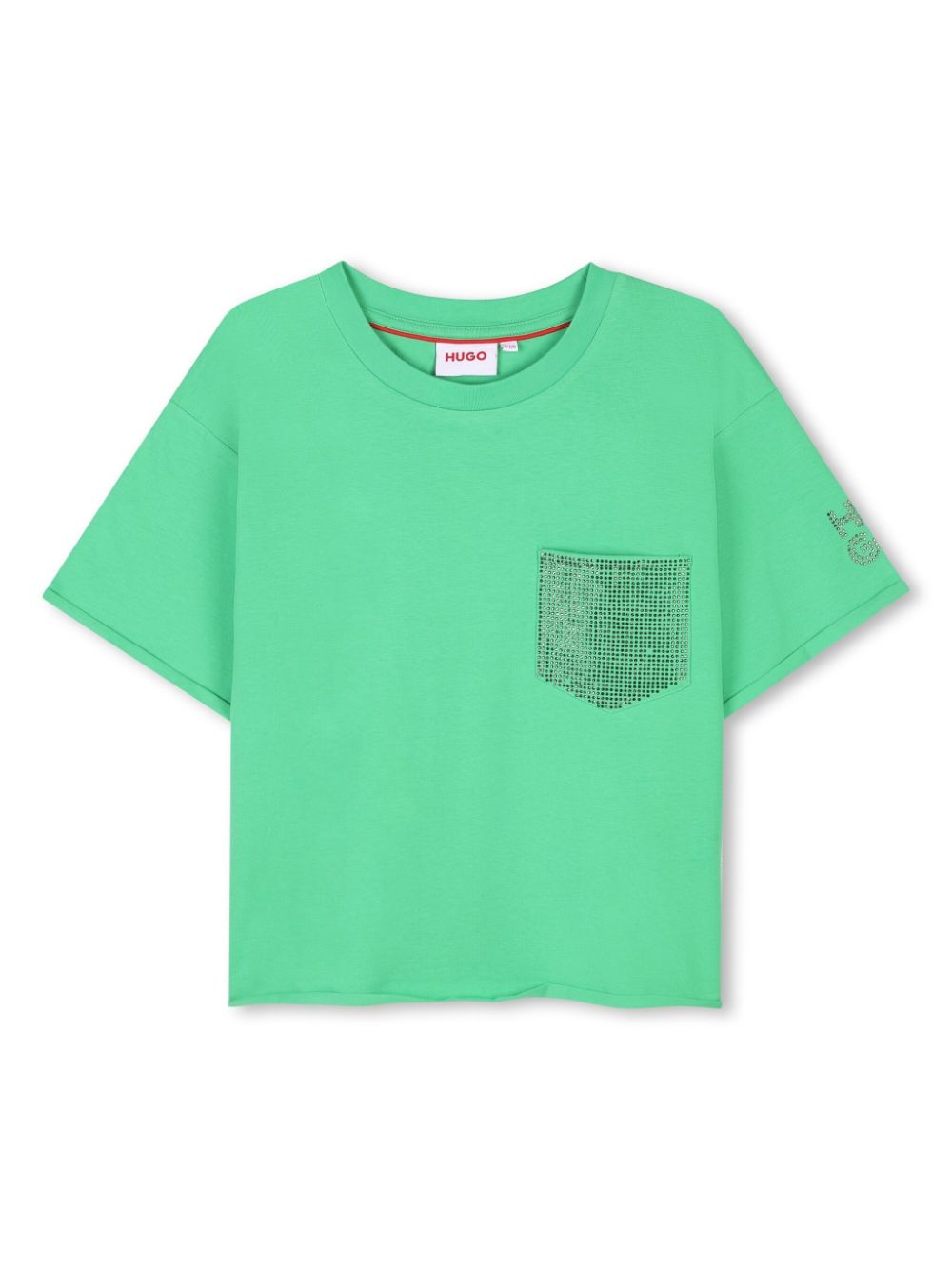 HUGO KIDS T-shirt verfraaid met logo Groen