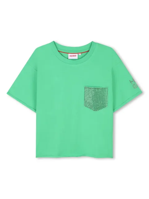 HUGO KIDS logo-embellished organic cotton t-shirt 
