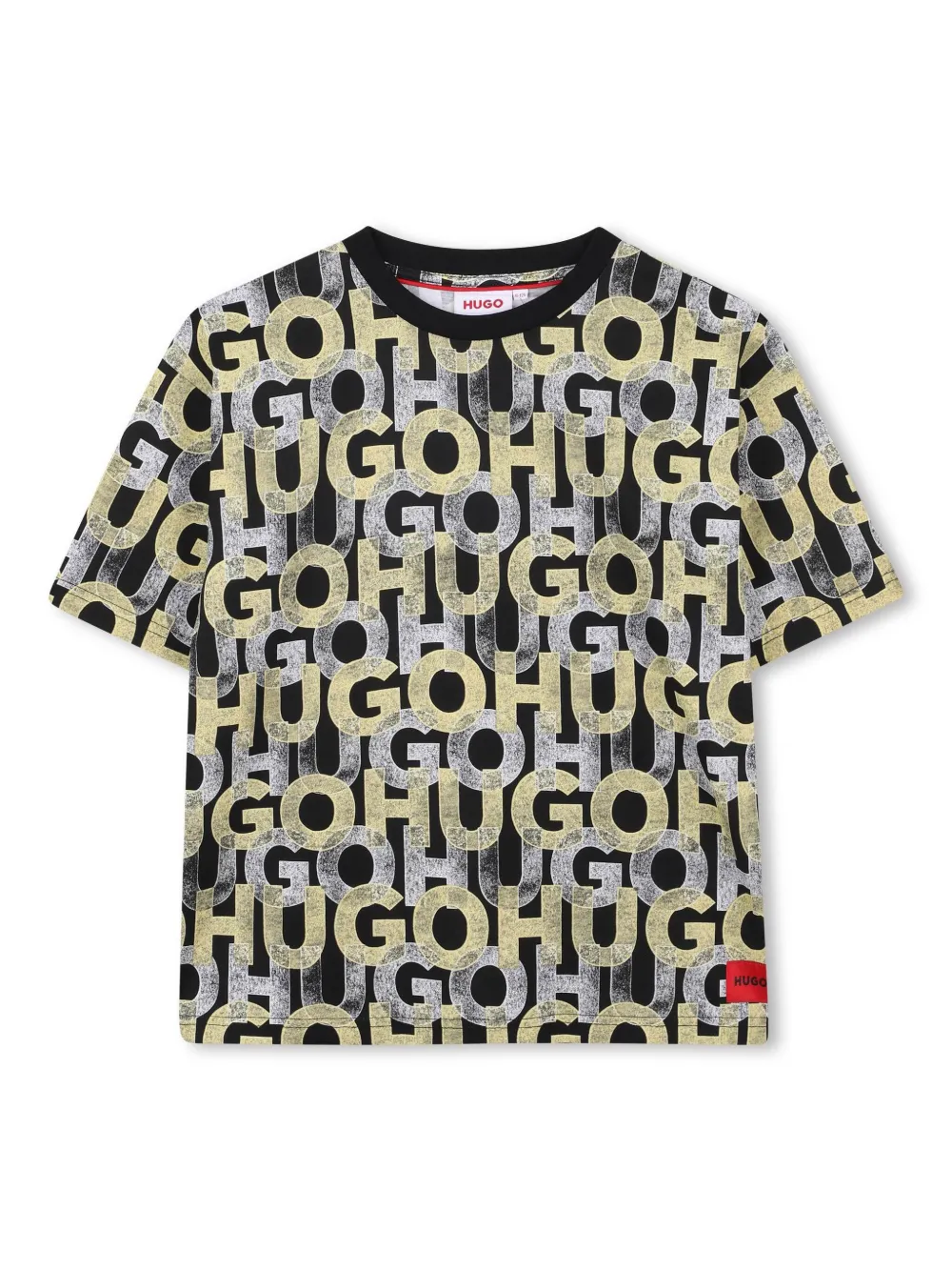 HUGO KIDS T-shirt met logoprint Zwart