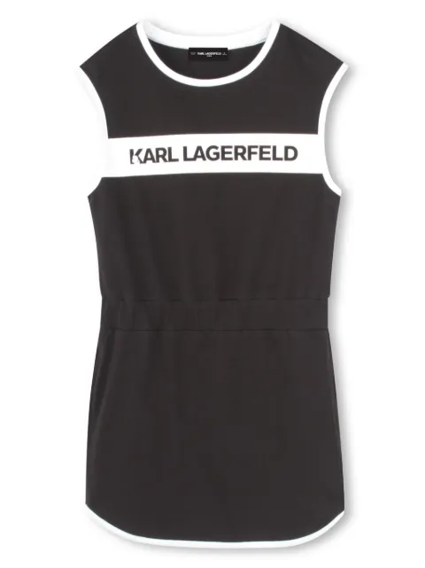 Karl Lagerfeld Kids فستان بطبعة شعار الماركة