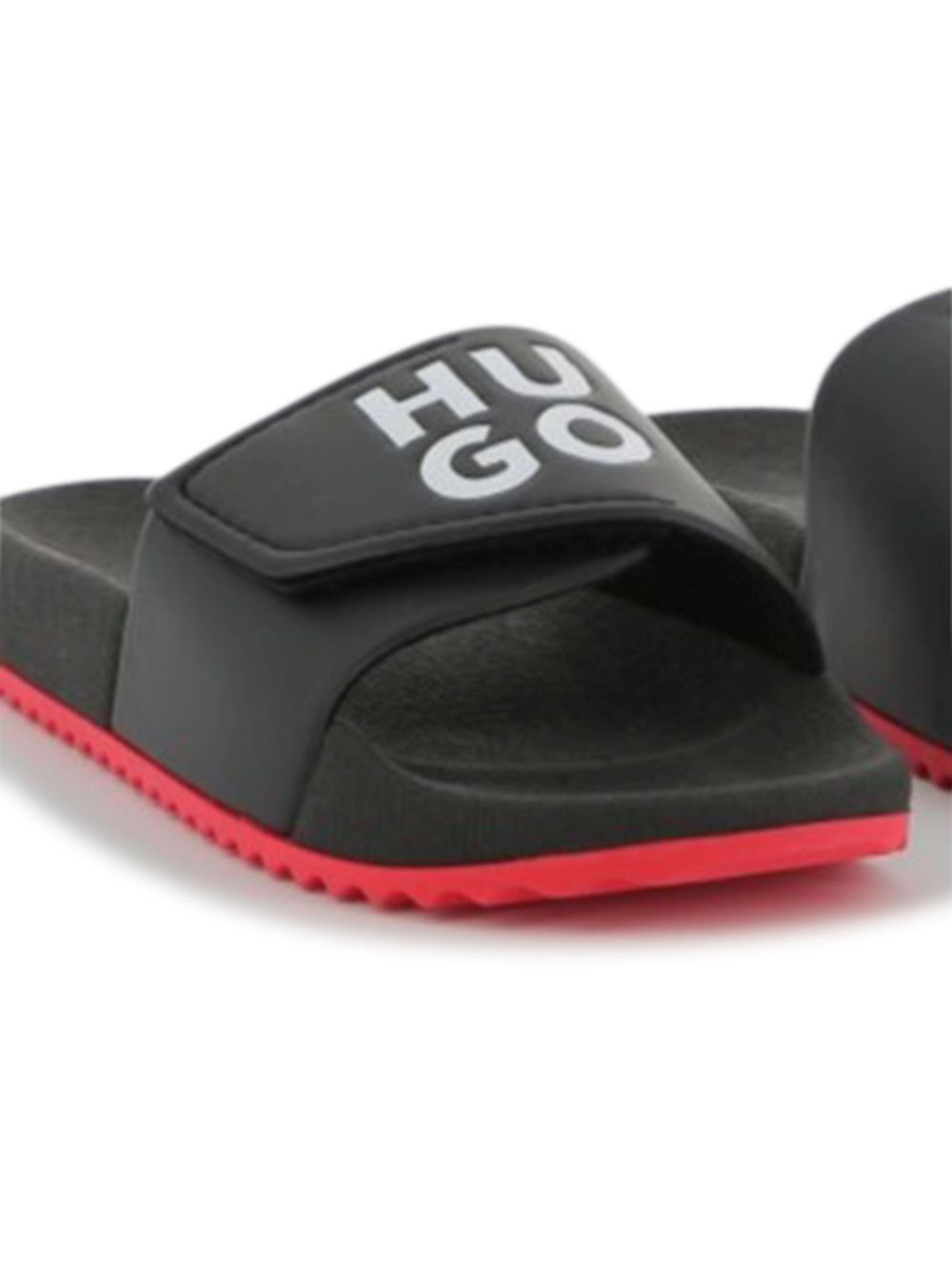 HUGO KIDS Teenslippers met logoprint - Zwart