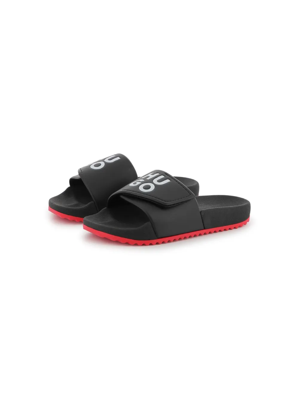 HUGO KIDS logo-print flip flops Black