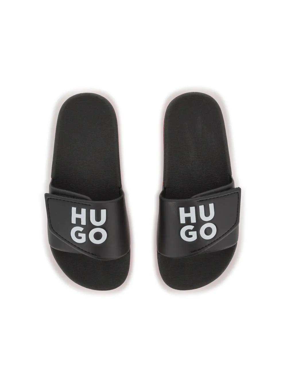 HUGO KIDS logo-print flip flops Black