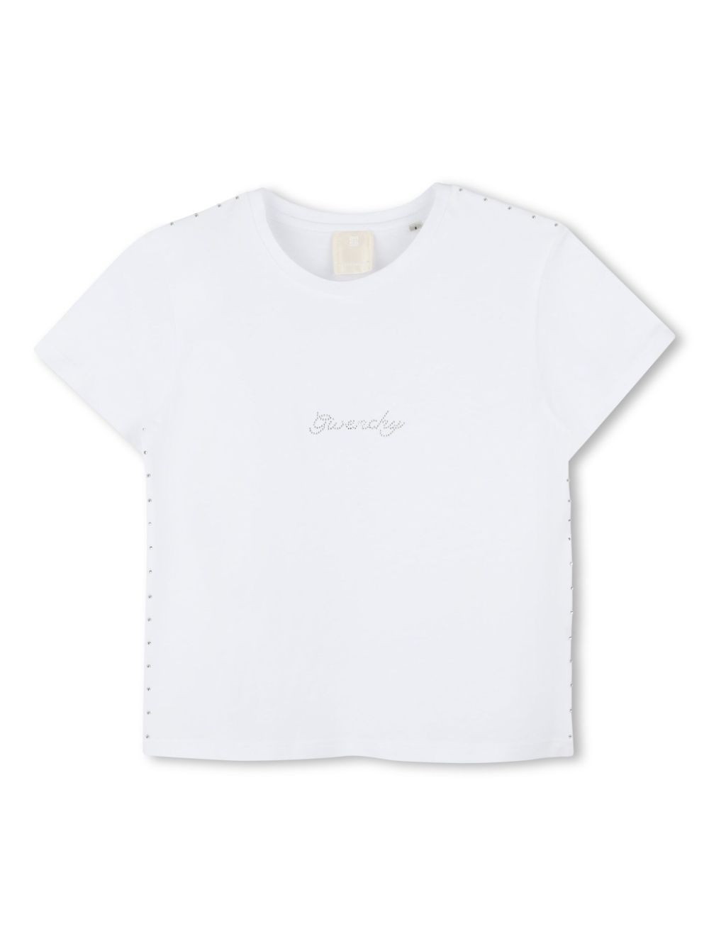 Givenchy Kids T-shirt met logo van stras Wit