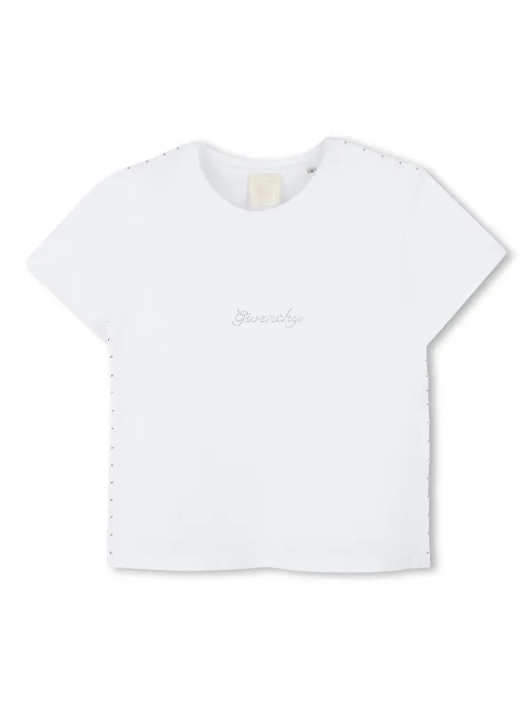 Givenchy Kids ラインストーンロゴ Tシャツ | ホワイト | FARFETCH JP