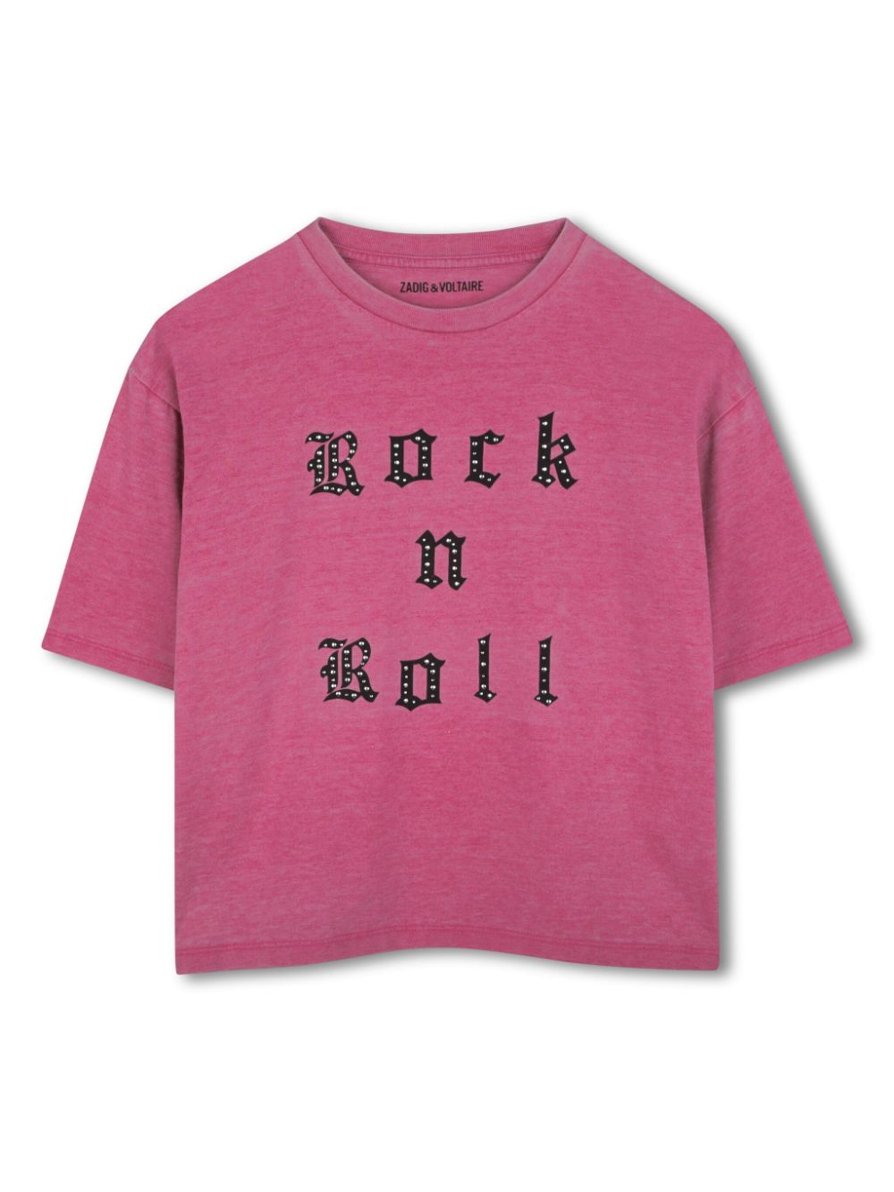 Zadig & Voltaire Kids' Rhinestone-embellished T-shirt In Pink