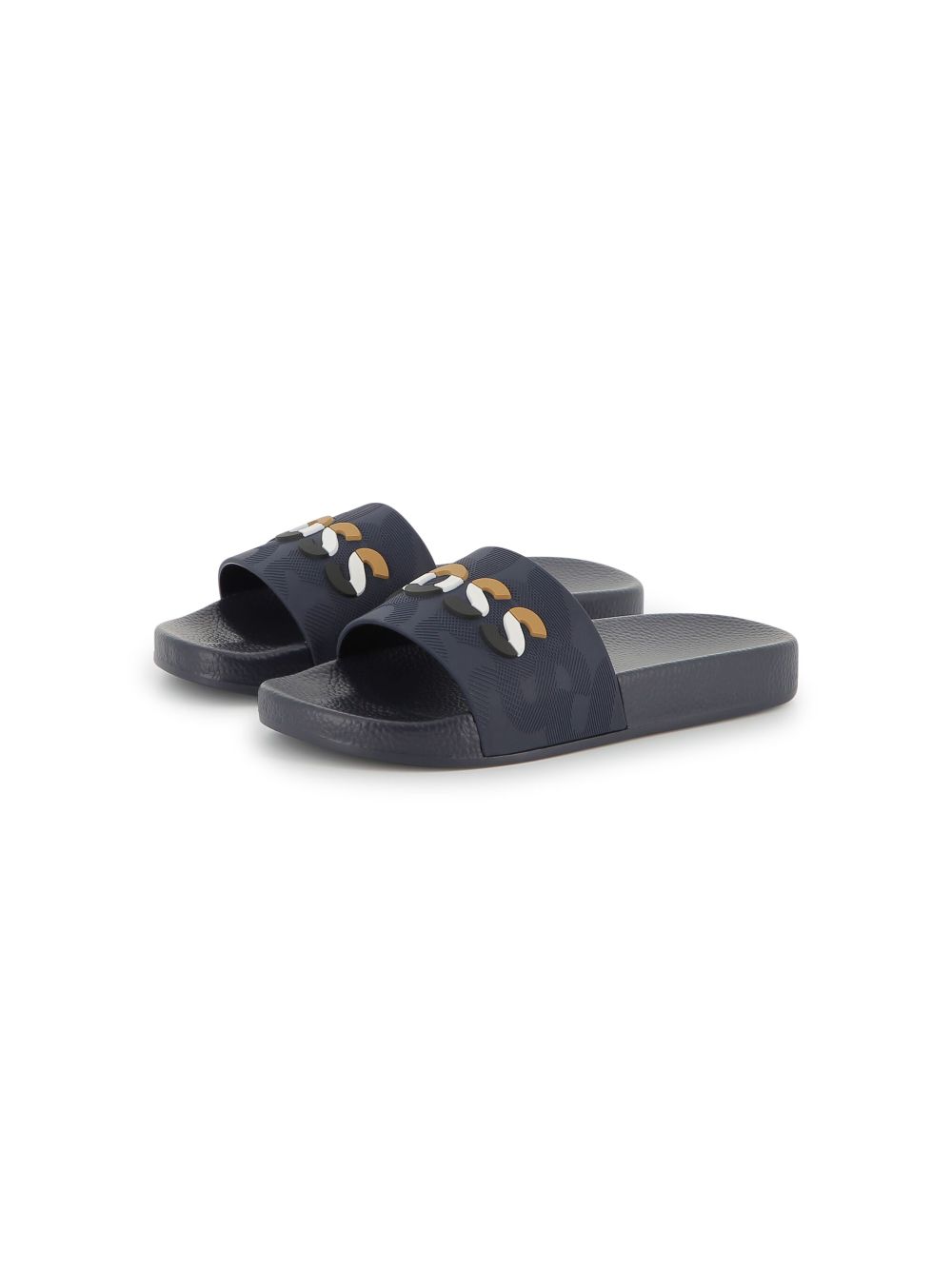 BOSS Kidswear logo-embossed slides Blue