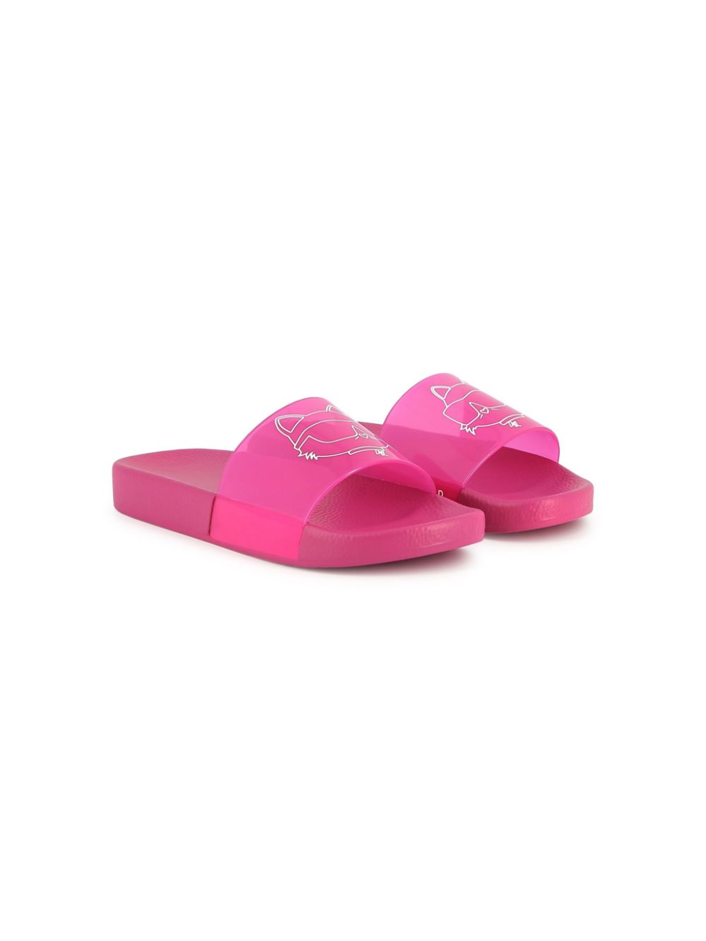 Karl Lagerfeld Kids Choupette-print flip flops Roze