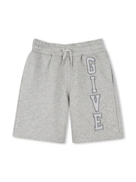 Givenchy Kids embroidered logo fleece shorts 