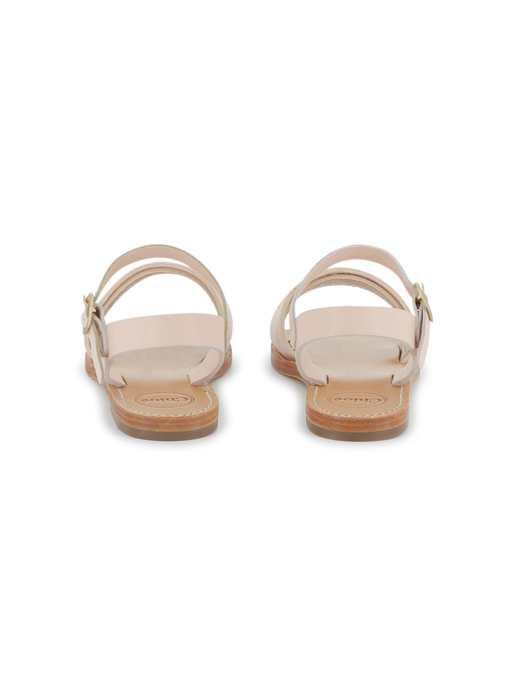 Chloé Kids logo-embroidered sandals Pink