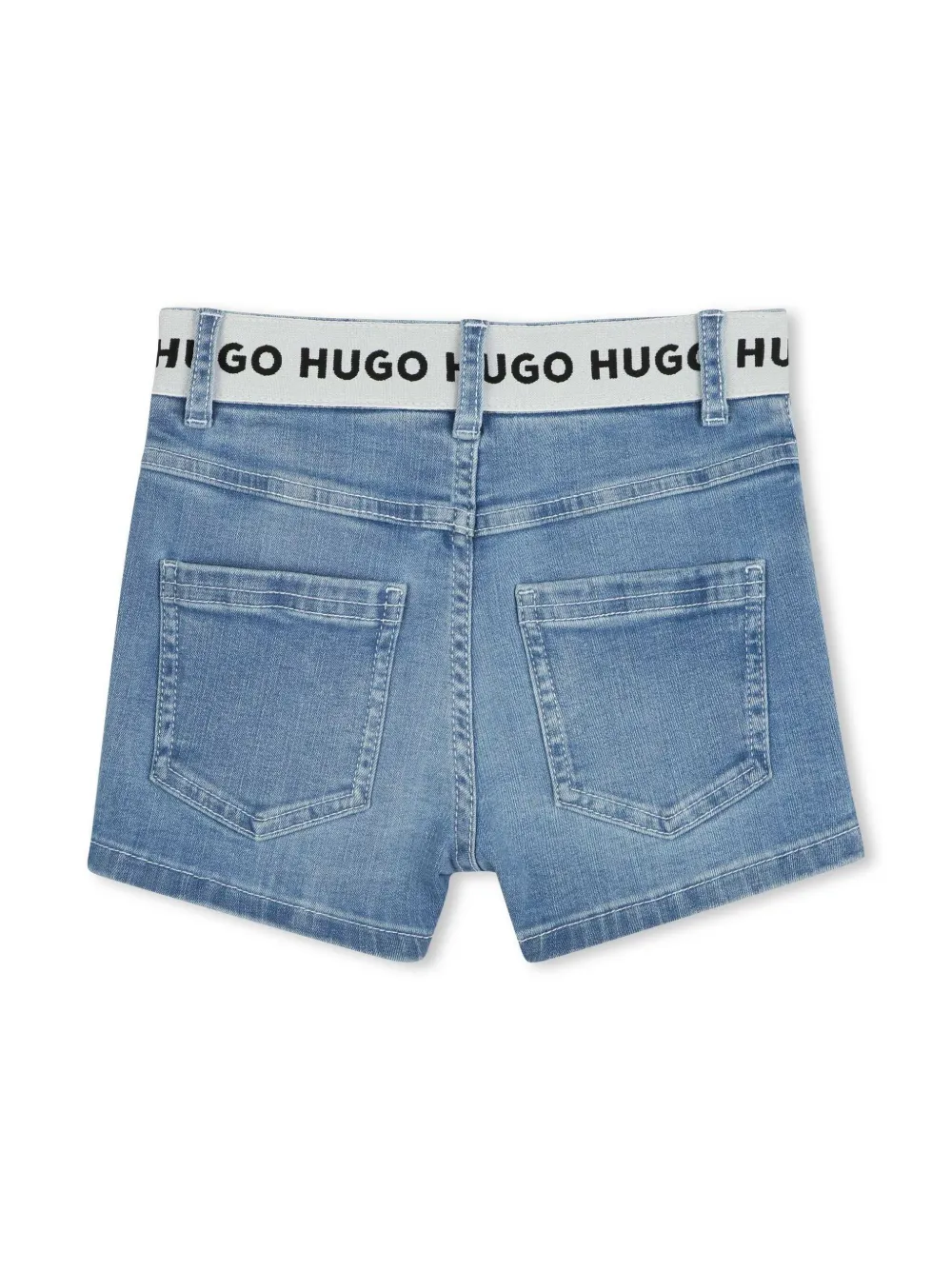 HUGO KIDS Spijkershorts met logoband - Blauw