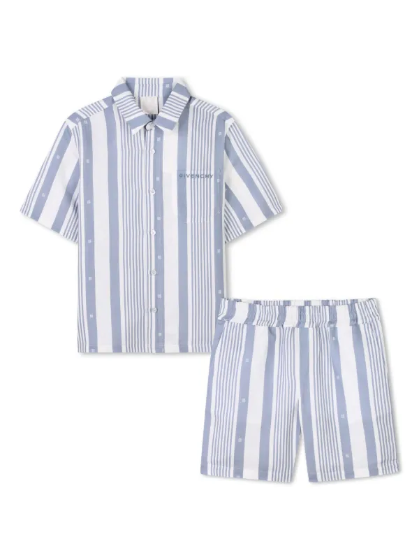 Givenchy Kids Striped Shirt And Shorts Set | Blue | FARFETCH
