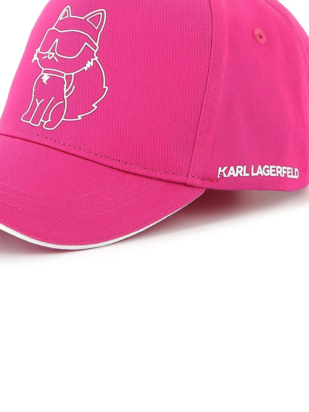 Karl Lagerfeld Kids Katoenen pet met logoprint Roze