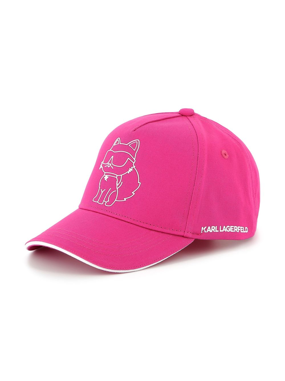 Karl Lagerfeld Kids logo-print cotton cap - Pink