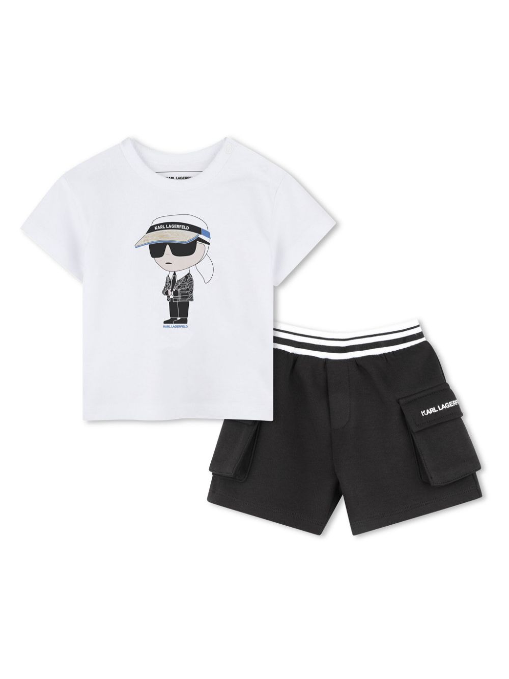 Karl Lagerfeld Kids Ikonik Karl shorts set - Black