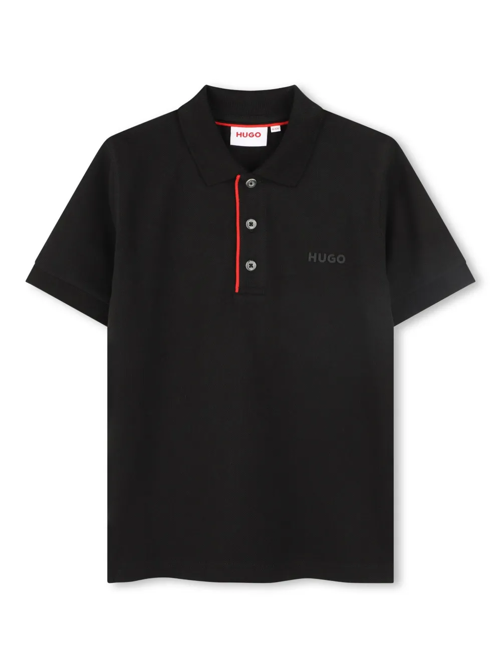 HUGO KIDS Poloshirt met logoprint Zwart