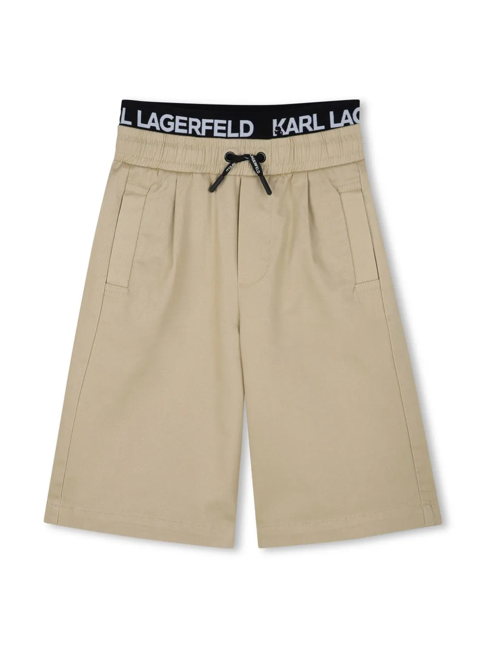 Karl Lagerfeld Kids Shorts met logoband Beige