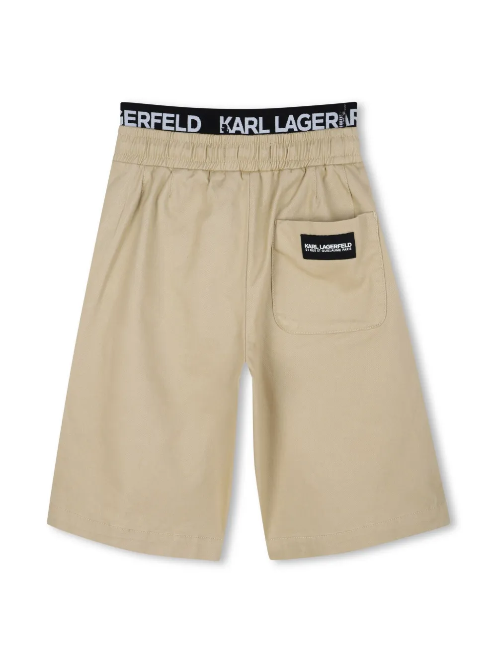 Karl Lagerfeld Kids Shorts met logoband - Beige