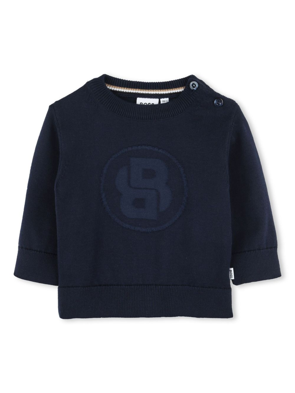 BOSS Kidswear monogram-print jumper - Blue