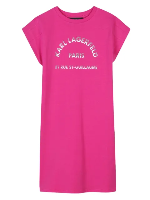 Karl Lagerfeld Kids vestido estilo playera con logo estampado