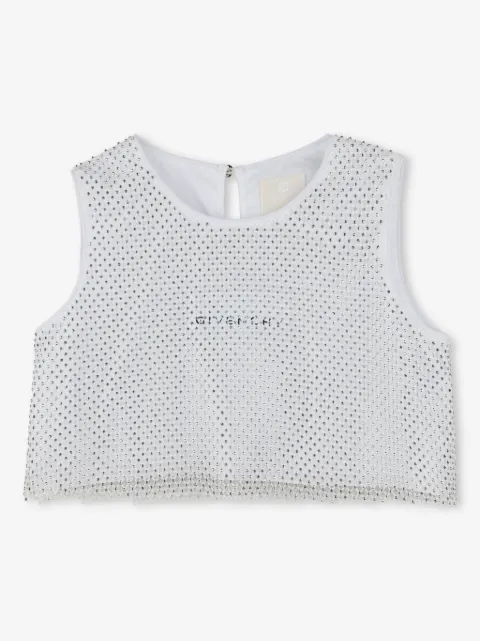 Givenchy Kids rhinestone-embellished mesh top